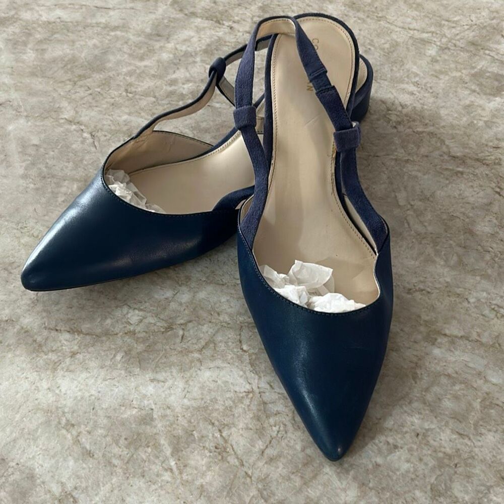 Cole Haan Navy Sling Back Flats Size 11